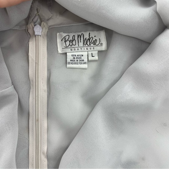 Bob Mackie Light Grey 3- piece Mother of Bride/ Groom dress with Jacket Size 10 - Picture 13 of 15